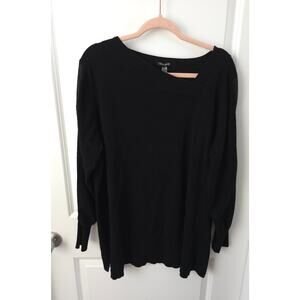 Cable & Gauge Women's Black Lightweight Sweater Top Size 2XL